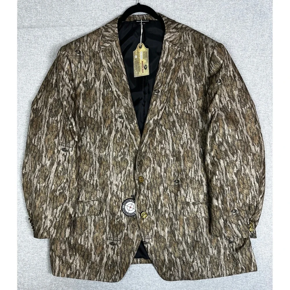 Mossy Oak Bottomland Camo Blazer Mens 56 Bottomland Shell Casing Buttons NEW